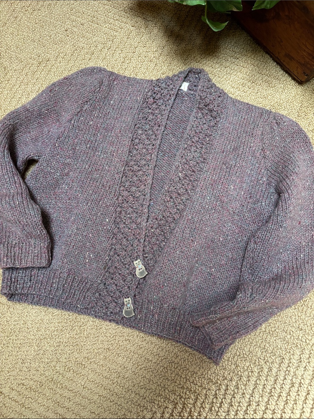 Hand knit wool Cardigan Sweater